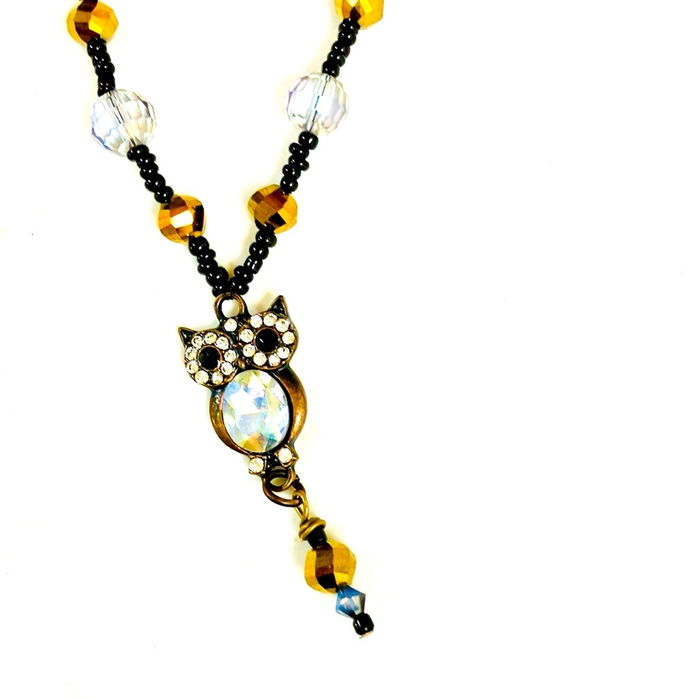 Sparkling Owl Artisan Necklace